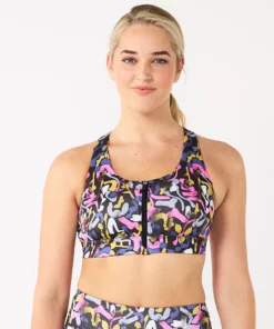 Tek Gear® Bra Sport Zip-Front Medium-Impact 53 Tek Gear® Bra Sport Zip-Front Medium-Impact -Tek Gear store 4657353 Black Shapes