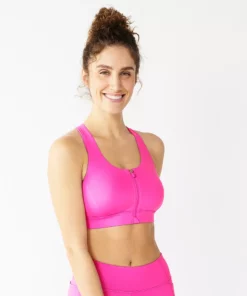 Tek Gear® Bra Sport Zip-Front Medium-Impact 48 Tek Gear® Bra Sport Zip-Front Medium-Impact -Tek Gear store 4657353 Fuchsia Cashmere