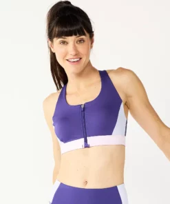 Tek Gear® Bra Sport Zip-Front Medium-Impact 41 Tek Gear® Bra Sport Zip-Front Medium-Impact -Tek Gear store 4657353 Purple Colorblock