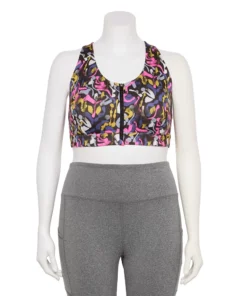 Tek Gear® Bra Plus Size Medium Impact Sport Zip-Front