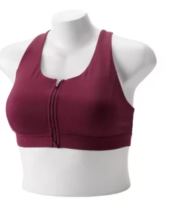 Tek Gear® Bra Plus Size Medium Impact Sport Zip-Front -Tek Gear store 4787908 Night Sangria