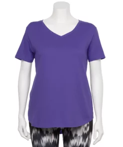 Tek Gear® Tee Plus Size V-Neck Core -Tek Gear store 4998289 Blake Grape