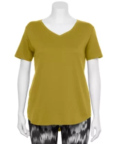 Tek Gear® Tee Plus Size V-Neck Core -Tek Gear store 4998289 Lime Verbena