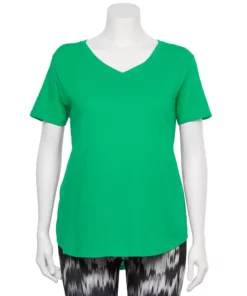 Tek Gear® Tee Plus Size V-Neck Core -Tek Gear store 4998289 Monet Green