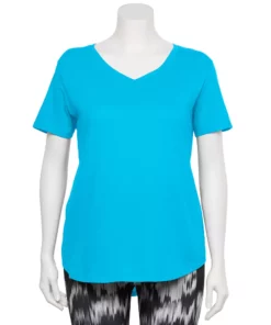 Tek Gear® Tee Plus Size V-Neck Core -Tek Gear store 4998289 Persian Turq