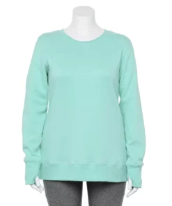Tek Gear® Sweatshirt Fleece Plus Size Ultrasoft Crewneck -Tek Gear store 5000133 Aqua Crystal