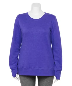 Tek Gear® Sweatshirt Fleece Plus Size Ultrasoft Crewneck -Tek Gear store 5000133 Blake Grape