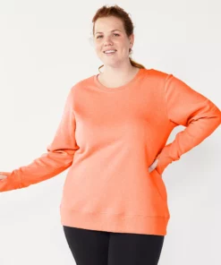 Tek Gear® Sweatshirt Fleece Plus Size Ultrasoft Crewneck -Tek Gear store 5000133 Endless Lava