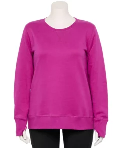 Tek Gear® Sweatshirt Fleece Plus Size Ultrasoft Crewneck -Tek Gear store 5000133 Fantasy Berry
