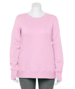 Tek Gear® Sweatshirt Fleece Plus Size Ultrasoft Crewneck -Tek Gear store 5000133 Fresh Tulip