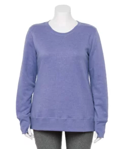 Tek Gear® Sweatshirt Fleece Plus Size Ultrasoft Crewneck -Tek Gear store 5000133 Grape Yard