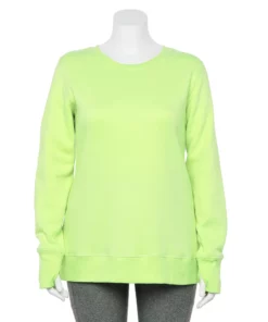 Tek Gear® Sweatshirt Fleece Plus Size Ultrasoft Crewneck -Tek Gear store 5000133 Green Romantica