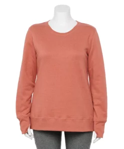 Tek Gear® Sweatshirt Fleece Plus Size Ultrasoft Crewneck -Tek Gear store 5000133 Inspire Mauve