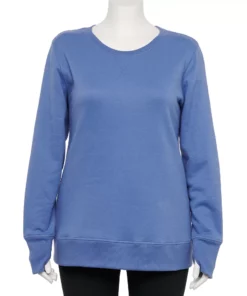 Tek Gear® Sweatshirt Fleece Plus Size Ultrasoft Crewneck -Tek Gear store 5000133 Kingsley Blue
