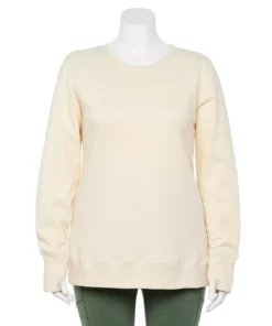 Tek Gear® Sweatshirt Fleece Plus Size Ultrasoft Crewneck -Tek Gear store 5000133 Lemon Frost