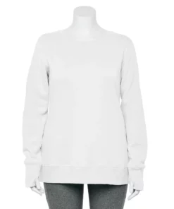 Tek Gear® Sweatshirt Fleece Plus Size Ultrasoft Crewneck -Tek Gear store 5000133 Modern White