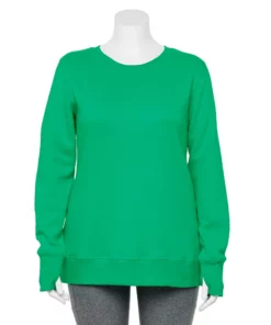 Tek Gear® Sweatshirt Fleece Plus Size Ultrasoft Crewneck -Tek Gear store 5000133 Monet Green