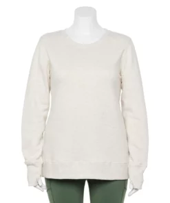 Tek Gear® Sweatshirt Fleece Plus Size Ultrasoft Crewneck -Tek Gear store 5000133 Oatmeal Heather
