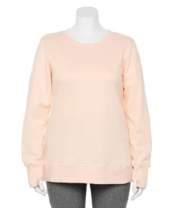 Tek Gear® Sweatshirt Fleece Plus Size Ultrasoft Crewneck -Tek Gear store 5000133 Peach Yogurt