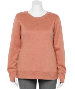 Tek Gear® Sweatshirt Fleece Plus Size Ultrasoft Crewneck -Tek Gear store 5000133 Pecan Crust