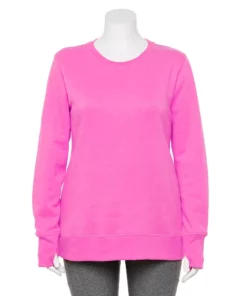 Tek Gear® Sweatshirt Fleece Plus Size Ultrasoft Crewneck -Tek Gear store 5000133 Pink Trillion