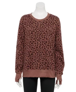 Tek Gear® Women' Sweatshirt Fleece Ultrasoft 16 Tek Gear® Women' Sweatshirt Fleece Ultrasoft -Tek Gear store 5011252 Brown Leopard 1