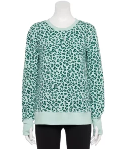 Tek Gear® Women' Sweatshirt Fleece Ultrasoft 19 Tek Gear® Women' Sweatshirt Fleece Ultrasoft -Tek Gear store 5011252 Green Leopard 1