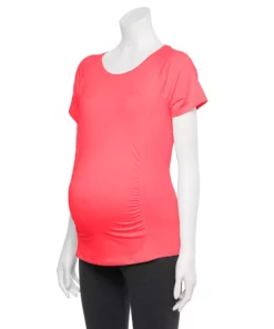 Maternity Tek Gear® Workout Tee -Tek Gear store 5014605 Frantic Pink