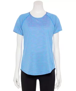 Tek Gear® Women' Tee Crewneck Performance Core -Tek Gear store 5015168 Blue Spacedye