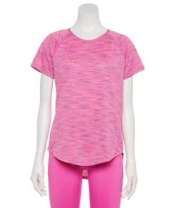 Tek Gear® Women' Tee Crewneck Performance Core -Tek Gear store 5015168 Pink Spacedye