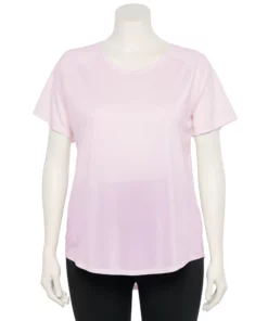 Tek Gear® Tee Performance Core Plus Size V-Neck -Tek Gear store 5016444 Adoring Lilac