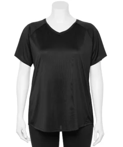 Tek Gear® Tee Performance Core Plus Size V-Neck -Tek Gear store 5016444 Black