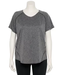 Tek Gear® Tee Performance Core Plus Size V-Neck -Tek Gear store 5016444 Charcoal