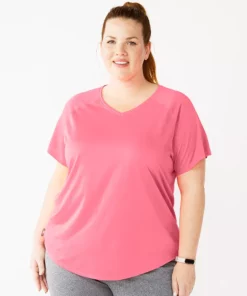 Tek Gear® Tee Performance Core Plus Size V-Neck -Tek Gear store 5016444 Coral Garden
