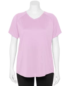 Tek Gear® Tee Performance Core Plus Size V-Neck -Tek Gear store 5016444 Daydream Purple