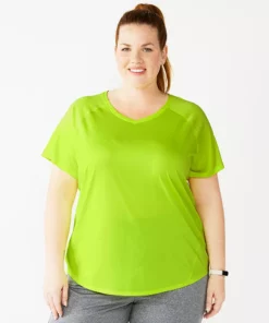 Tek Gear® Tee Performance Core Plus Size V-Neck -Tek Gear store 5016444 Easy Green