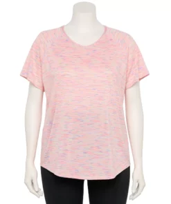 Tek Gear® Tee Performance Core Plus Size V-Neck -Tek Gear store 5016444 Purple Spacedye