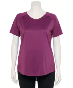 Tek Gear® Tee Performance Core Plus Size V-Neck -Tek Gear store 5016444 Ravishing Orchid