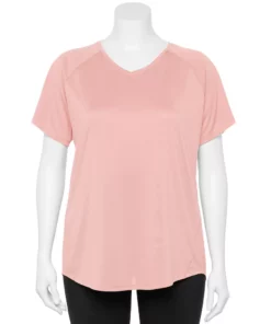 Tek Gear® Tee Performance Core Plus Size V-Neck -Tek Gear store 5016444 Shhh Peach