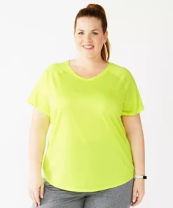 Tek Gear® Tee Performance Core Plus Size V-Neck -Tek Gear store 5016444 Sunrise Glow