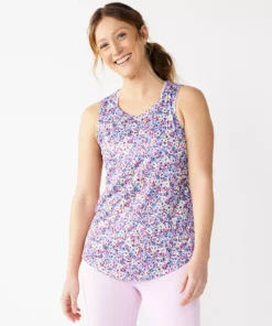 Tek Gear® Women' Tank Crewneck Core 96 Tek Gear® Women' Tank Crewneck Core -Tek Gear store 5019963 Purple Ditsy Floral