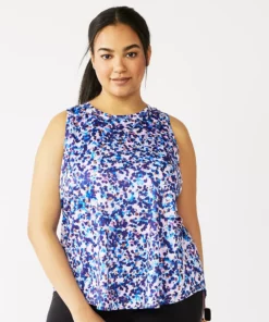 Tek Gear® Core Tank Plus Size Performance -Tek Gear store 5025837 Navy Dye Dot