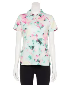 Tek Gear® Polo Women' Button Placket Golf -Tek Gear store 5068430 Aqua Multi Dye