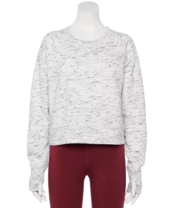 Tek Gear® Women' Sweatshirt Fleece Oversized Ultrasoft -Tek Gear store 5128574 White Black