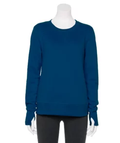 Petite Tek Gear® Sweatshirt Fleece Ultrasoft Crewneck -Tek Gear store 5146364 Blue Crayon