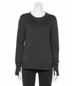 Petite Tek Gear® Sweatshirt Fleece Ultrasoft Crewneck -Tek Gear store 5146364 Mineral Black