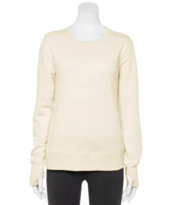 Petite Tek Gear® Sweatshirt Fleece Ultrasoft Crewneck -Tek Gear store 5146364 Natural Scallop