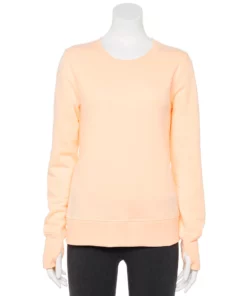 Petite Tek Gear® Sweatshirt Fleece Ultrasoft Crewneck -Tek Gear store 5146364 Peach Yogurt