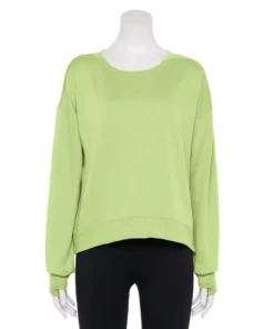 Tek Gear® Women' Sweatshirt Fleece Crewneck Stretch -Tek Gear store 5181941 Green Romantica