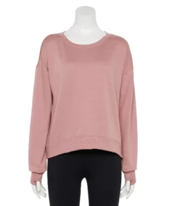 Tek Gear® Women' Sweatshirt Fleece Crewneck Stretch -Tek Gear store 5181941 Martini Rose